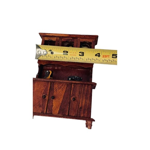 Vintage Handmade Miniature Kitchen Cabinet Chest Primitive Doll House 4"x 5.5" - Picture 6 of 16